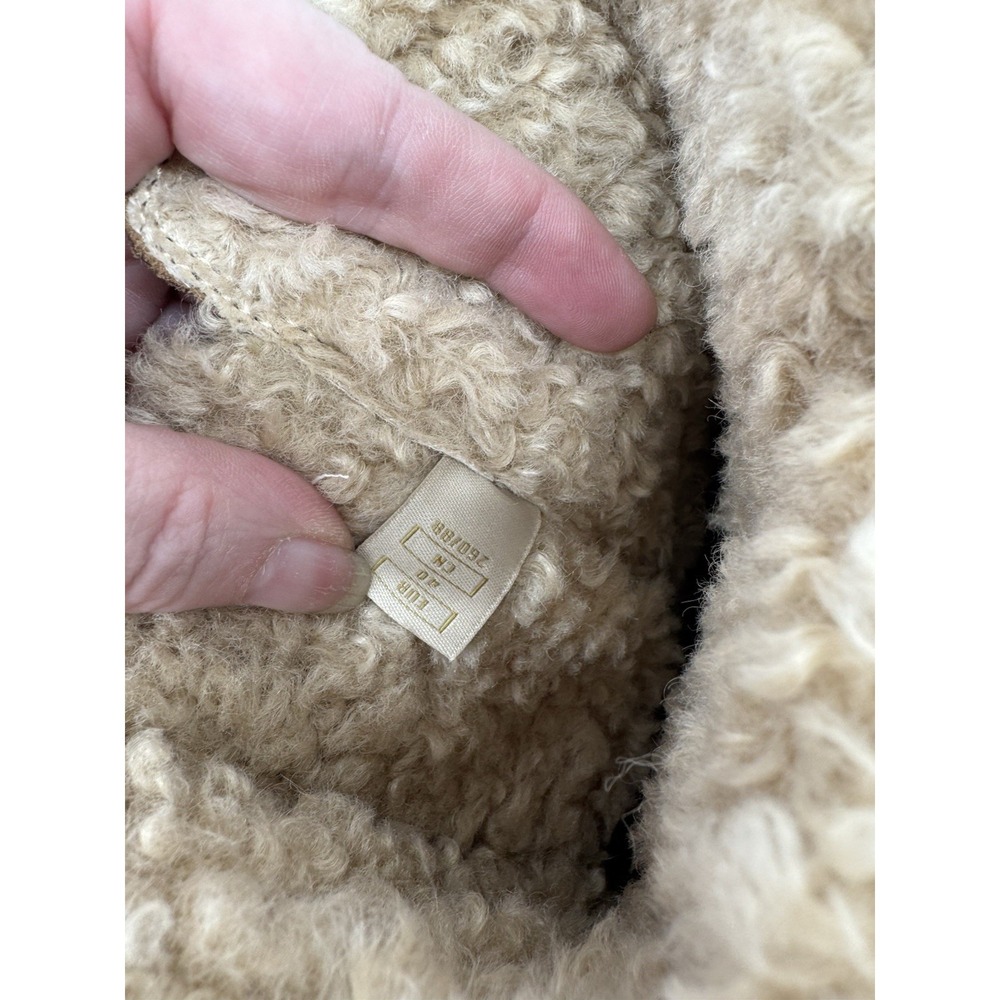 ZARA NWT Cozy Shearling Lined Suede Ankle Boots Chestnut Brown Moto Buckle Sz 9 - Picture 11 of 15